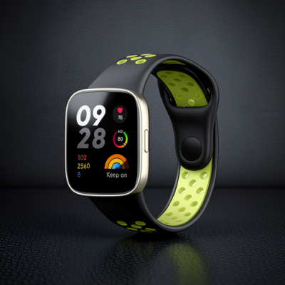 Xiaomi Redmi Watch 3 Spor Delikli Kordon (saat Değildir) - Siyah-yeşil