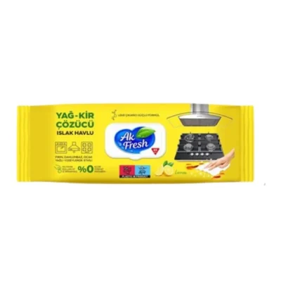 Yağ ve Kir Çözücü Islak Mendil Limon 85'li