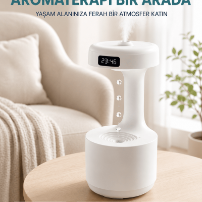 Yağmur Damlası Hava Nemlendirici Ultrasonik Buhar Makinesi 800 ml Aroma Difüzör