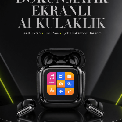 Yeni Nesil AI Bluetooth Kulaklık Akıllı Dokunmatik Ekranlı
