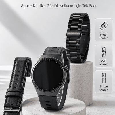 Yeni Nesil Akıllı Saat Bluetooth Görüşme, Sağlık Takibi, AMOLED Ekran ve 3 Kordon Seti