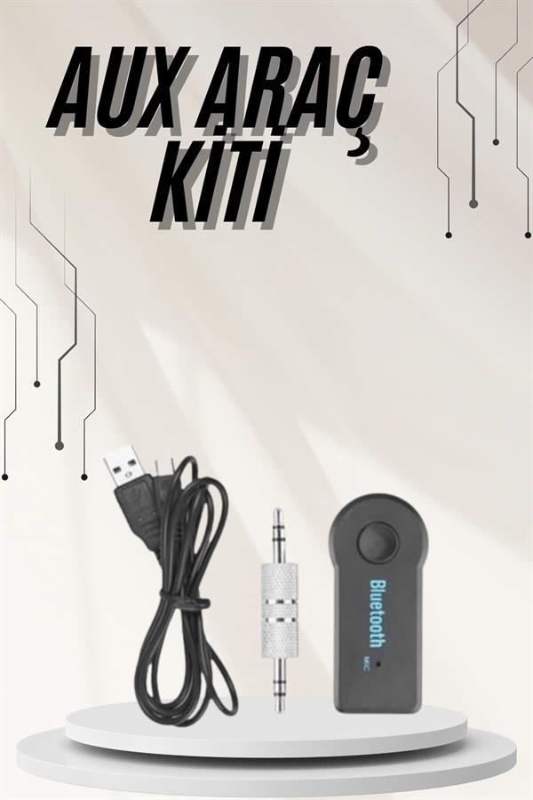 Yeni Nesil Bluetooth Aux Araç Kiti Siyah TV Tablet Telefon Araç Araba