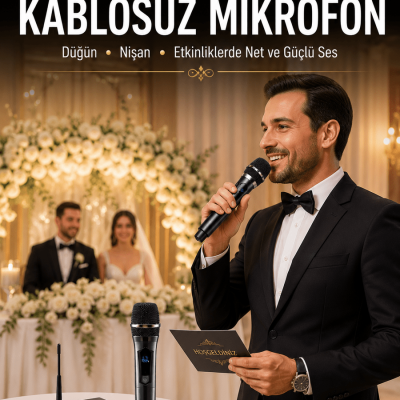 Yeni Nesil Kablosuz El Mikrofonu Seti Dijital Ekranlı Çift Mikrofonlu