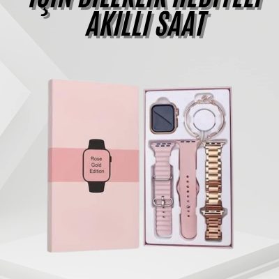 Yeni Nesil Kadın Akıllı Saat Rose Gold Android ve İos Uyumlu