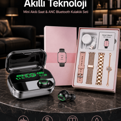 Yeni Nesil Kaliteli Akıllı Saat ve Kablosuz Bluetooth Kulaklık Yüksek Ses Kaliteli Yeni Nesil