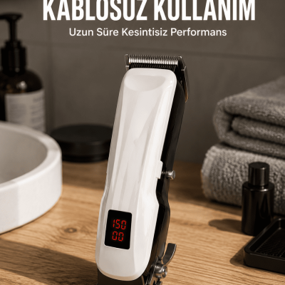 Yeni Nesil Tıraş Makinesi Uzun Şarjlı Paslanmaz Çelik Bıçaklı Yeni Nesil