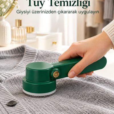 Yeşil Gövdeli Şarjlı Giysi Tüy Temizleme Makinesi