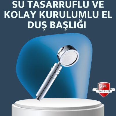 Yüksek Basınçlı 3 Fonksiyonlu Duş Başlığı