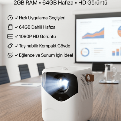Yüksek HD Görünümlü Taşınabilir Projeksiyon Cihazı