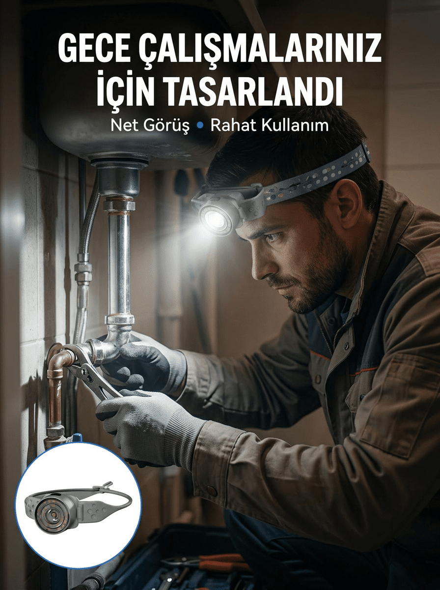 Yüksek Parlaklıklı LED Kafa Feneri Gece Çalışmaları İçin Yüksek Parlaklıklı
