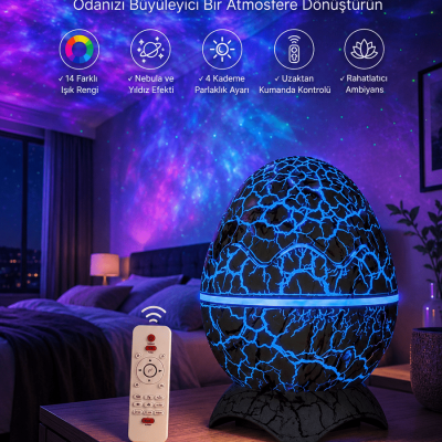 Yumurta Şeklinde Su Dalgalı Bluetooth Speaker Lamba Renkli Şarjlı Yeni Nesil