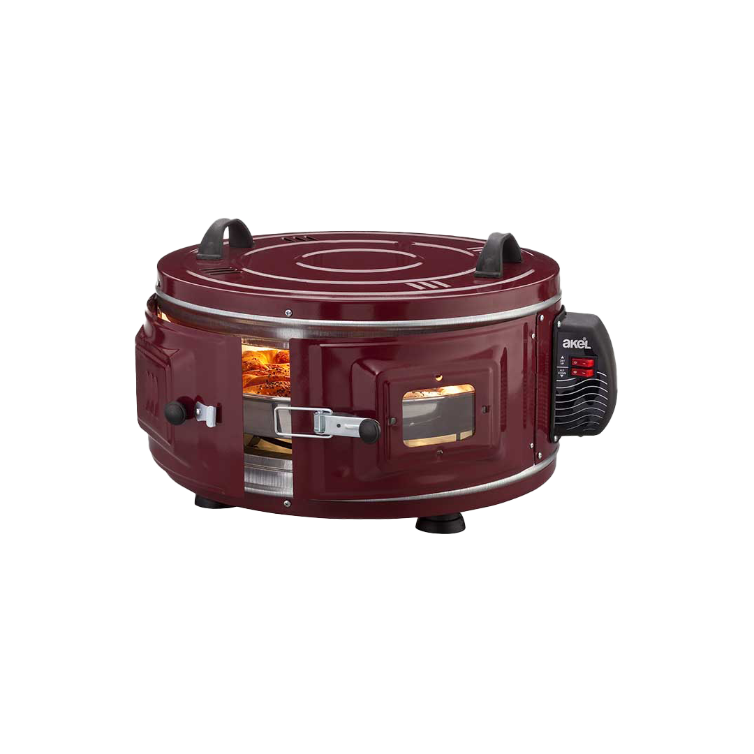 Yuvarlak davul fırın 1100W 46 cm - alüminyum tepsi, ön gözlem camı