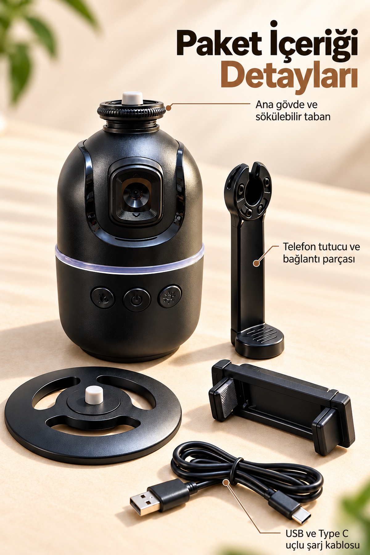 Otomatik Yüz Takipli Telefon Standı Ayarlanabilir Telefon Tutuculu