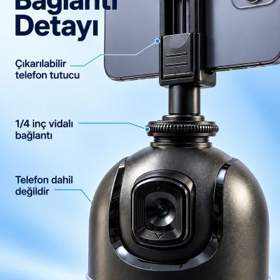 Otomatik Yüz Takipli Telefon Standı Ayarlanabilir Telefon Tutuculu